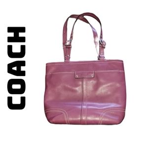 Vintage Coach purple leather shoulder bag, vintage F13089
